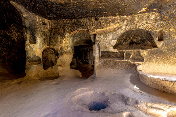 istock cave ancient dwellings in the zelve valley in cappadocia 1412475575