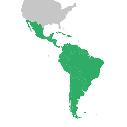Map of South America and Central America.
Vector illustration in HD very easy to make edits.