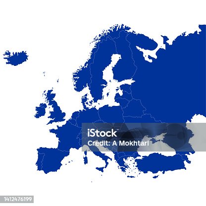 istock Map of Europe with countries. 1412476199