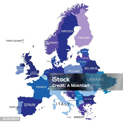 istock Map of the European Union. 1412476214