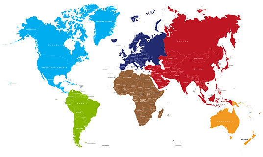 World map with detail. Vector illustration in HD very easy to make edits.