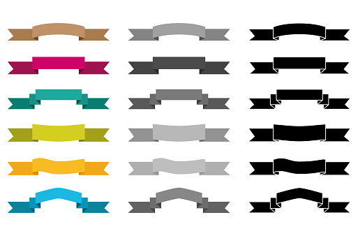 Set of colored ribbons.
Vector illustration in HD very easy to make edits.