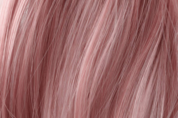 istock Pink curly hair texture closeup. 1412482367