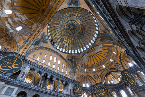 Hagia Sophia Grand Mosque interior in istanbul