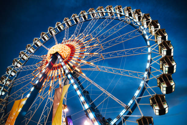 famous Ferris Wheel at the Beer Fest in Munich, Germany stock photo