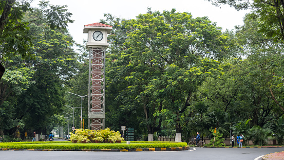 IIT Kharagpur -  01 Aug 2022 - The Alumni Clock Tower at IIT Kharagpur campus. Soft focus image.