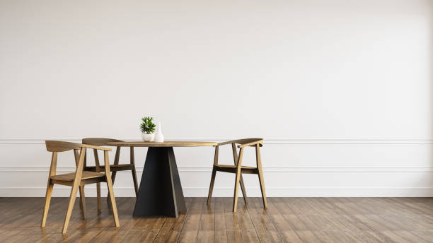 Dining table and chairs.