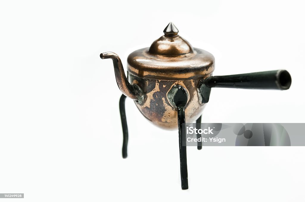 Old coffee pot Old coffee pot on a white background Antique Stock Photo