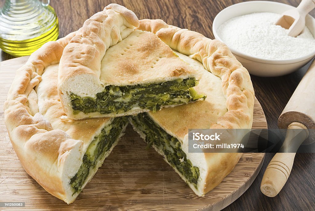 Vegetable calzone. Pizza Stock Photo