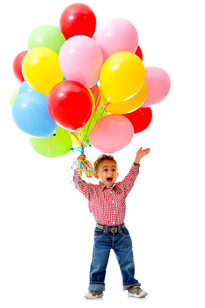 istock Happy boy with balloons 141250208