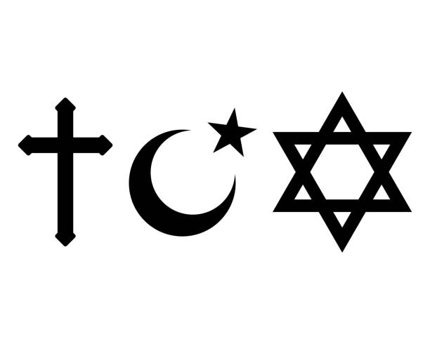 istock Christianity, Islam and Judaism icon. world religions Vector symbol illustration 1412502234