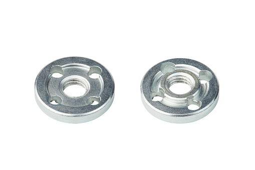 angle grinder locking nut isolated on white background with Clipping Path