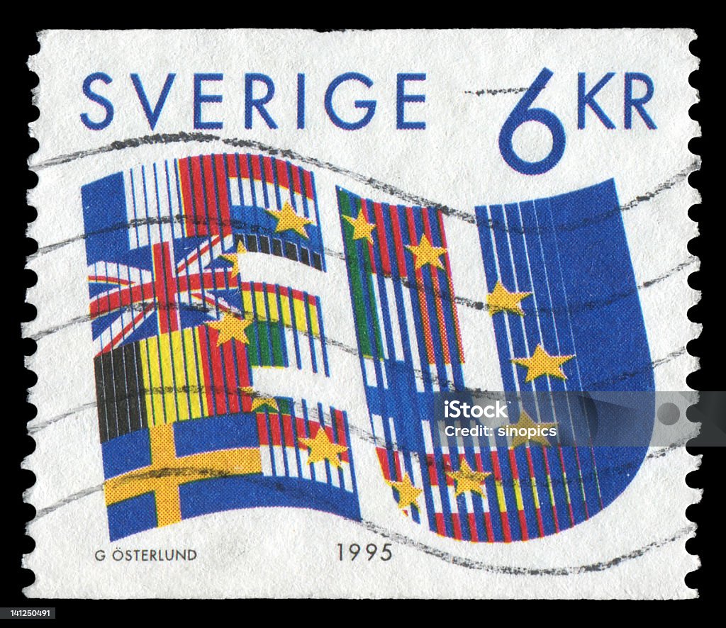 Bandeiras da UE - Foto de stock de Selo Postal royalty-free