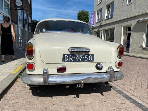 Kiskunlachaza Hungary Jun 29, 2019: Vintage car show of Trabant from the East German motorcar productions - some in mint, some modified, and some are in original condition