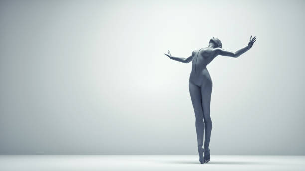 istock Woman dancing on white background. 1412510416
