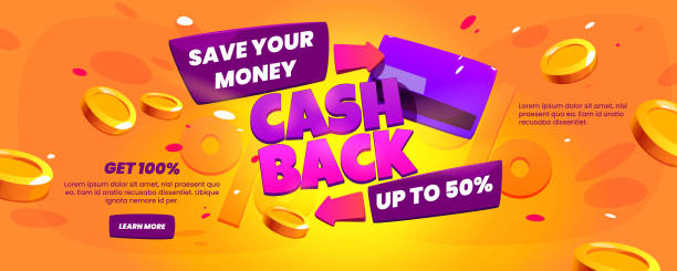 Cash back offer web banner. Refund money concept vector art illustration