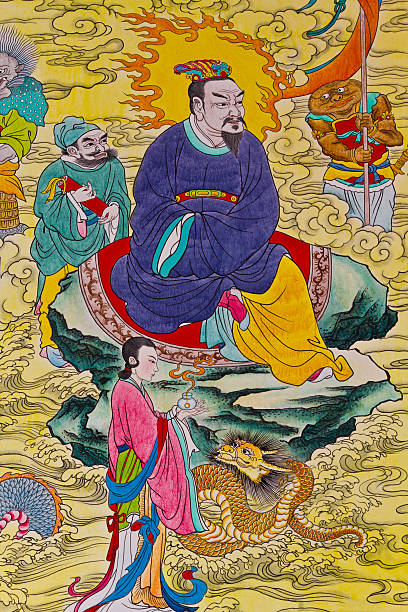 istock Tradition chinese painting on temple wall 141251507