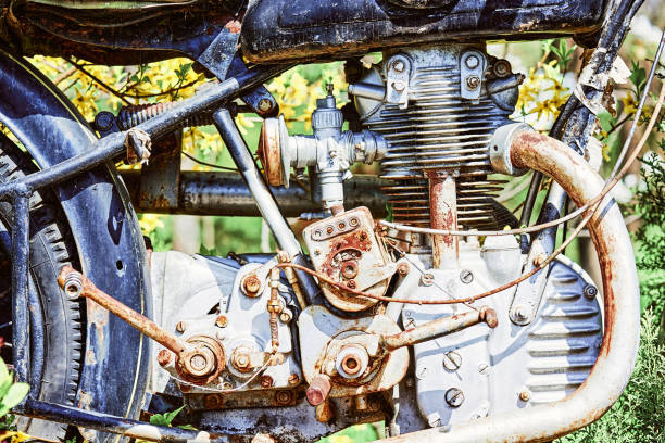 istock Close-Up Of Old Rusty Motorcycle. 1412520814