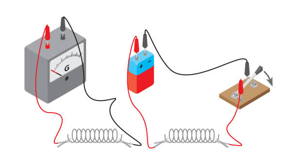 전자기 유도 실험 - electromagnet stock illustrations