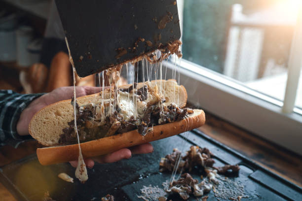 Delicious American cuisine known as the Philly Cheesesteak