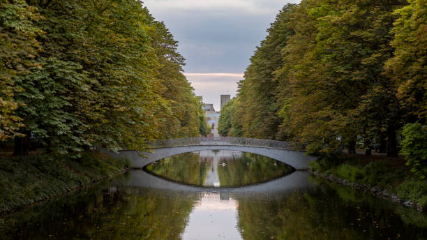 Cologne, Germany - Jul 30th 2022: A bridge helps pedestrians get over a waterway in Cologne.