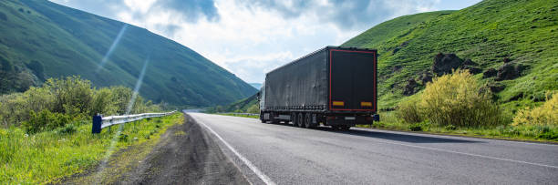istock Truck on highway, cargo transportation concept. 1412528337