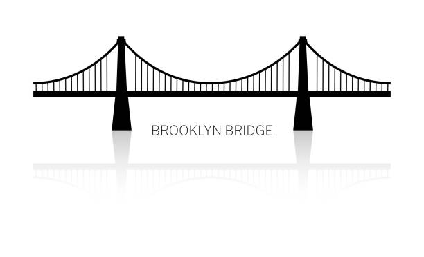 illustrations, cliparts, dessins animés et icônes de illustration vectorisée et stylisée du pont de brooklyn - brooklyn bridge