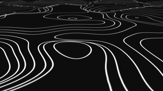 Abstract 3D Landscape terrain maps on black background 4k