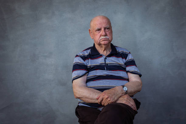 Portrait of a lonely old man