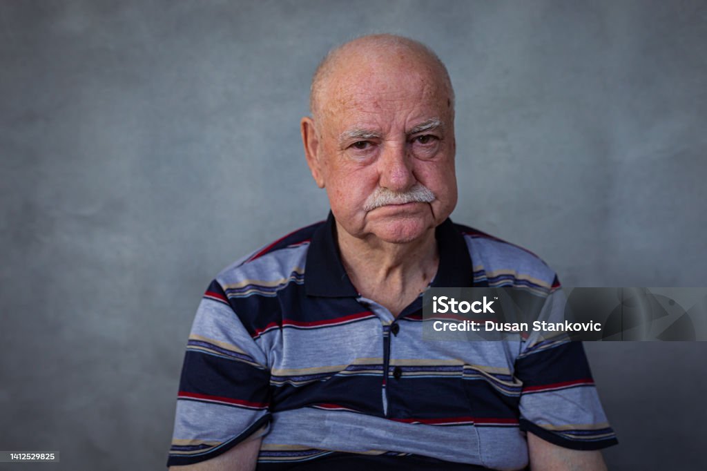 Alzheimer's disease Portrait of a lonely old man 70-79 Years Stock Photo