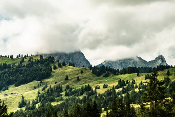 Landscape in the Swiss alps, Schwyz Switzerland