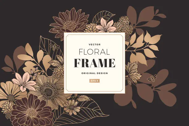 Vector illustration of Floral Frame