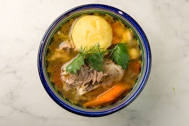 istock shurpa asian soup with lamb top view on marble table 1412536956