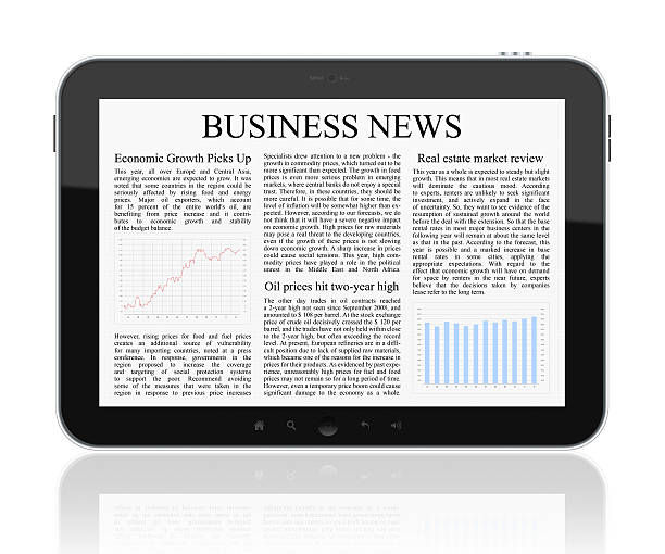 istock Business News On Tablet PC 141254484