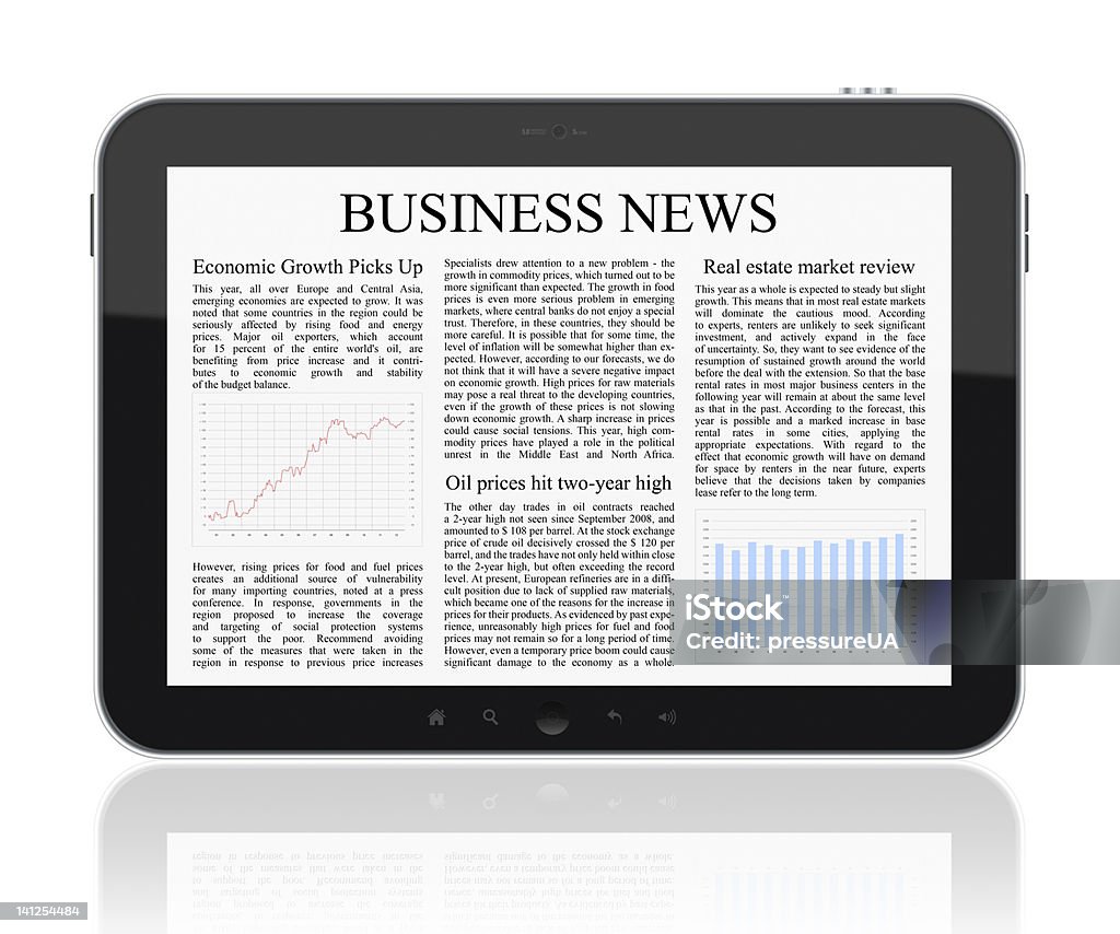 Business News na Tablet PC - Zbiór zdjęć royalty-free (Artykuł)