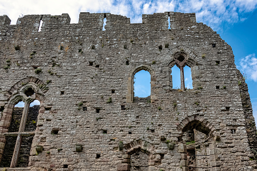 Chepstow, Monmouthshire, Wales, United Kingdom - June 04, 2022:  Remains of Chepstow Castle (Castell Cas-gwent)