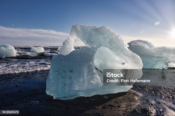 Iceberg Floating In Jökulsárlón Glacier Lagoon In Sunset Light Iceland Jokulsarlon Stock Photo - Download Image Now