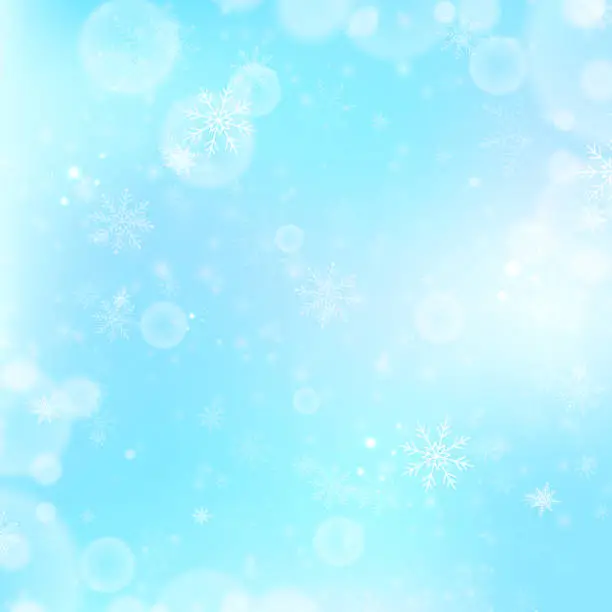 Vector illustration of Blue winter background with snowflakes