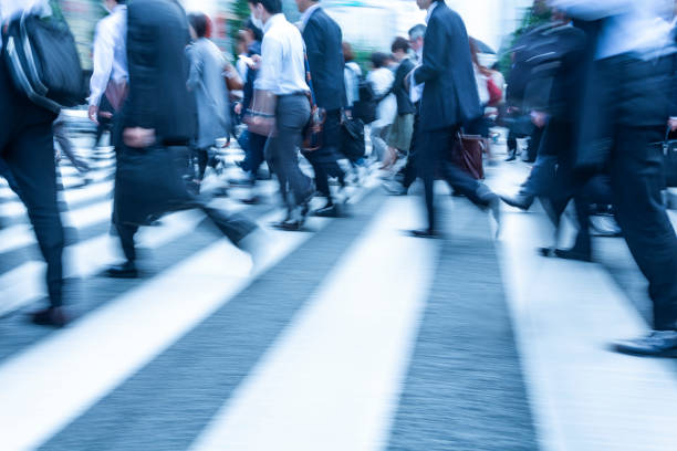 istock Tokyo Crosswalk Scene With Blur Motion 1412553644