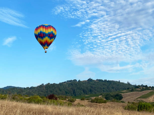 balony na ogrzane powietrze w napa valley, ca - hot air balloon california napa napa valley zdjęcia i obrazy z banku zdjęć