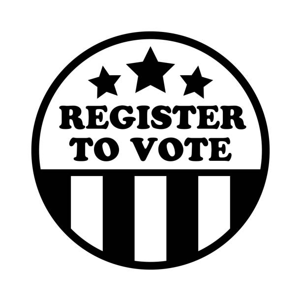 ilustrações de stock, clip art, desenhos animados e ícones de register to vote pin 5 - voting doodle republican party democratic party