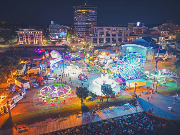 Ferris wheel background with bokeh effects