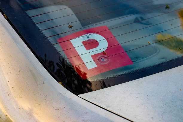 istock P Plate sign on car window for new probationary car driver 1412562100