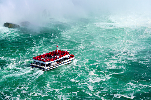 a tourist boat, Niagara Falls, Ontario, Canada