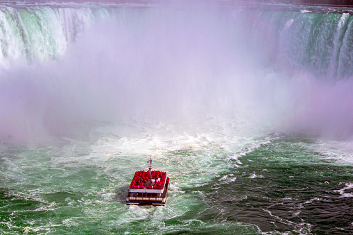 a tourist boat, Niagara Falls, Ontario, Canada