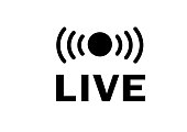 Simple icon illustration of live streaming