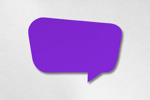 istock purple paper cut speech balloon shape isolated on white background 1412576466