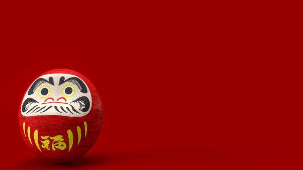 istock The daruma Japanese doll on red background 3d rendering 1412576478