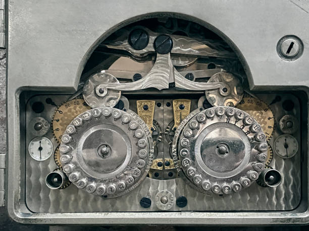 Lock mechanism of a metal bank door