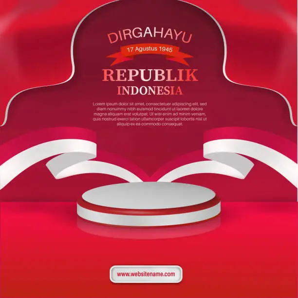 Vector illustration of Dirgahayu Republik Indonesia, August 17, 1945